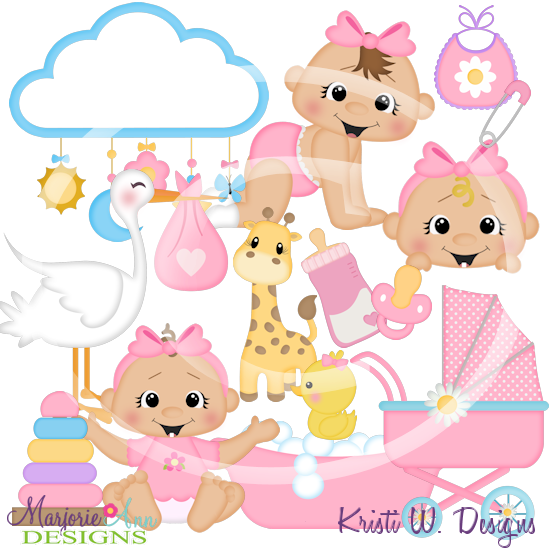 It's A Girl 2 SVG Cutting Files Includes Clipart - Click Image to Close